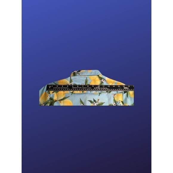 UNBRANDED 100% Cotton Long Sleeve Shirt Blouse, LEMON/FLORAL, Size XL, NWOT - Picture 7 of 8